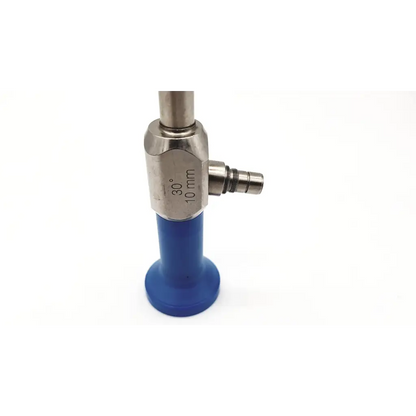 Blue-handled 10 mm stryker autoclavable surgical endoscope with metallic 30° joint for precision medical use
