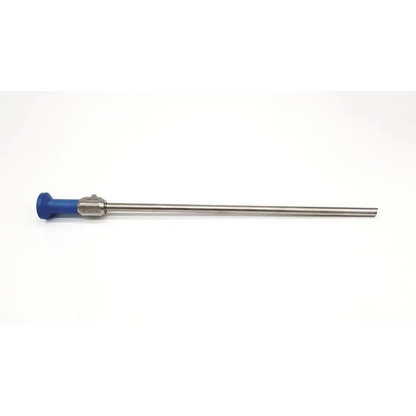 Stryker autoclavable surgical scope with blue handle and metallic shaft for medical endoscopy procedures