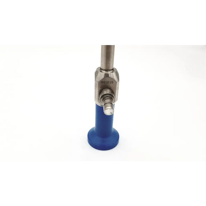 Stryker autoclavable 134 c 502-457-030 surgical instrument with blue handle metallic shaft and hexagonal adjustment collar