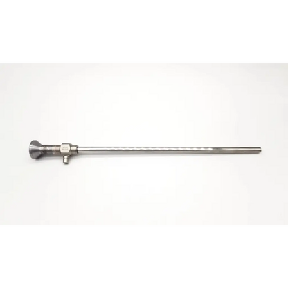 Silver metallic stryker endoscopy 380-10 0° laparoscope with long slender shaft and flared tip da46-91 surgical tool