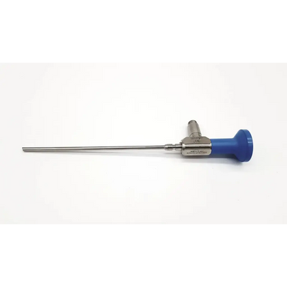 Blue-handled stryker endoscopy surgical endoscope with long slender metallic shaft 30° 4mm autoclave compatible
