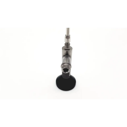 Silver metallic stryker endoscopy 30° 4mm arthroscope with black rubberized base for joint visualization