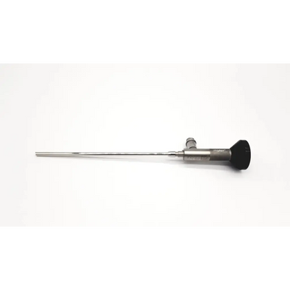 Stryker endoscopy 7-377-32 30° 4mm arthroscope with a long metallic shaft and black ergonomic handle for medical use