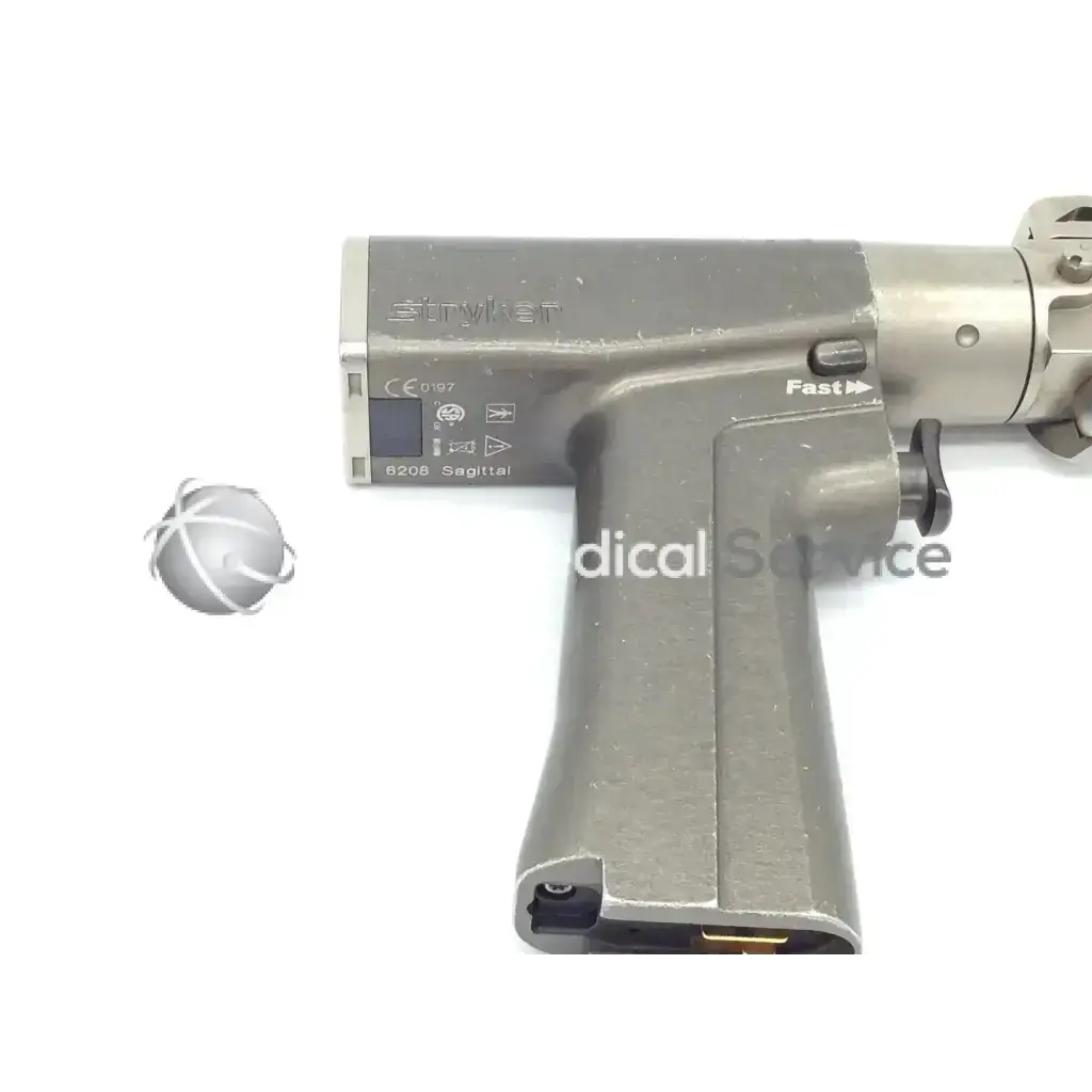 Gray metallic stryker endoscopy ref surgical drill with textured grip for precise endoscopy ref procedures