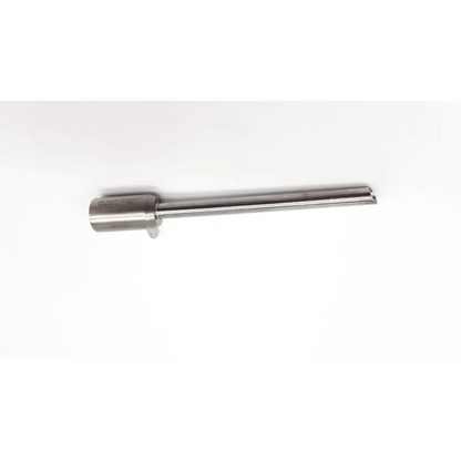 Silver metallic cylindrical tool with threaded end and engraved branding for stryker fits tan cutters and red burs