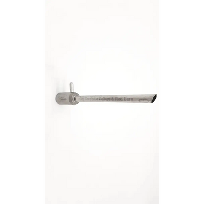Stryker fits tan metallic surgical bur with cylindrical shaft and tapered end for precision cutting use