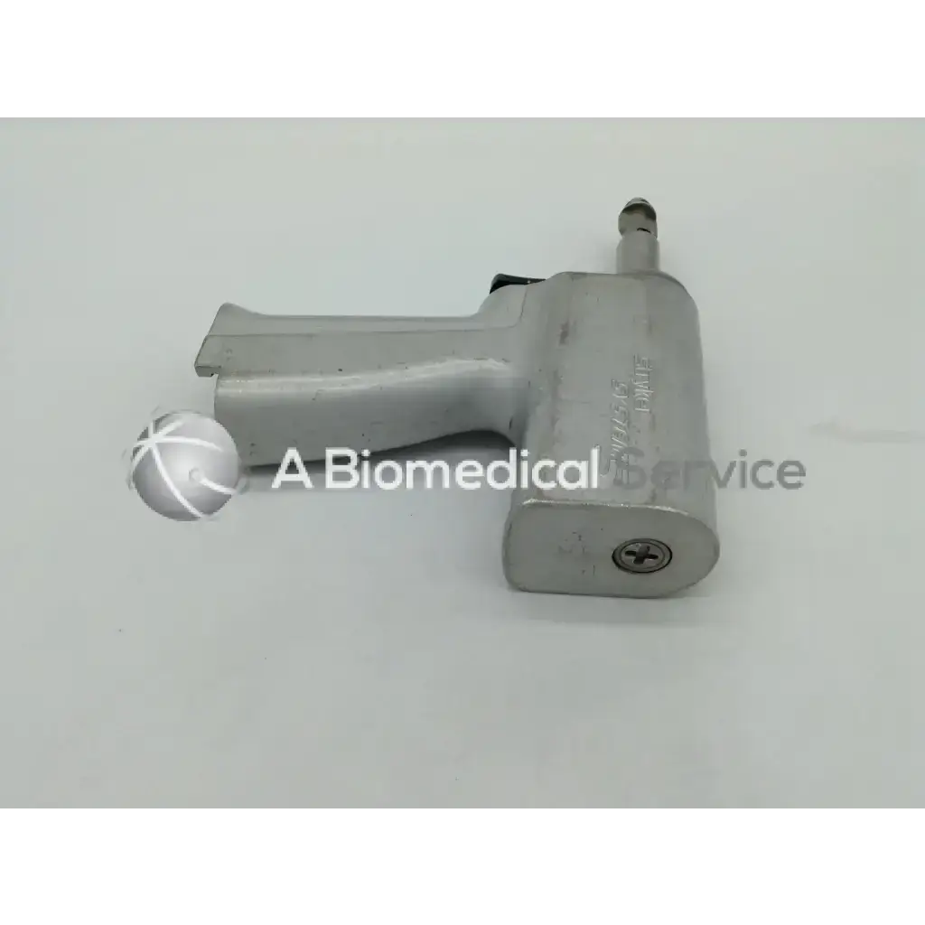 Silver metallic orthopedic reciprocating impact wrench with ergonomic grip and threaded connection port for stryker system 5