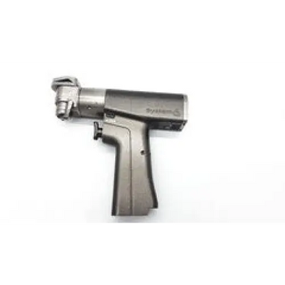 Gray metallic stryker system 6 sagittal saw 6208 surgical drill with textured grip and engraved brand name on side
