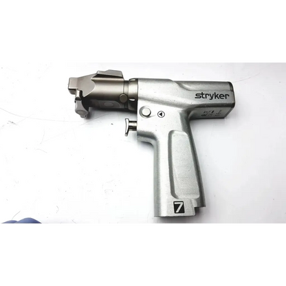Stryker system 7 large bone battery powered drill set with metallic silver finish and ergonomic handle design