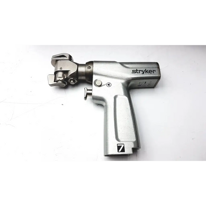Stryker system 7 large bone battery powered drill set 7205-000-000 with metallic silver finish and ergonomic handle design