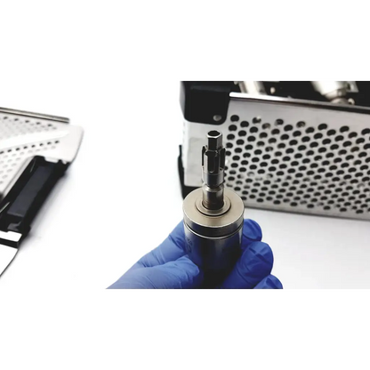 Stryker system 7 large bone battery powered drill with a sleek metallic handpiece and precision chuck for surgical use