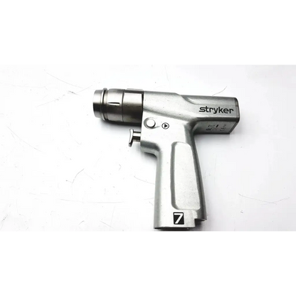 Stryker system 7 large bone battery powered drill with metallic silver finish and ergonomic grip design