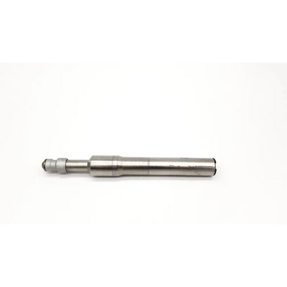 Silver metallic surgical drill bit with cylindrical shaft and threads for stryker tps osc oscillating saw 5100-31