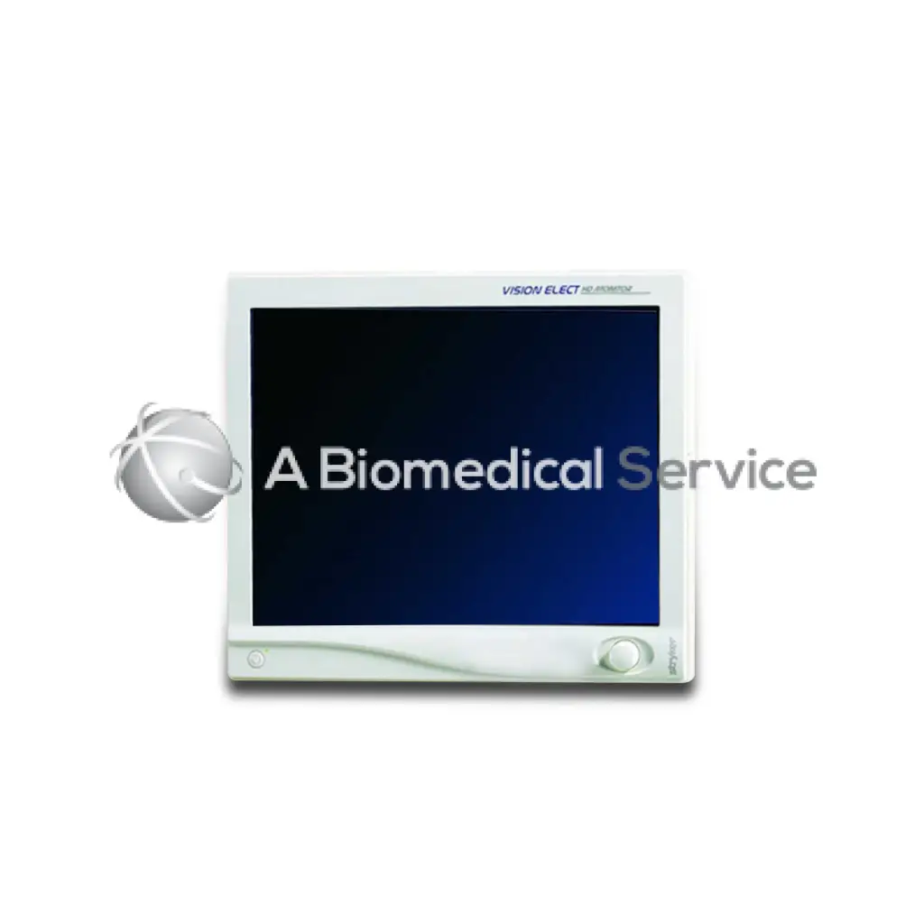 Stryker Vision Elect 21 inch white-framed hd monitor with dark blue biomedical service display screen