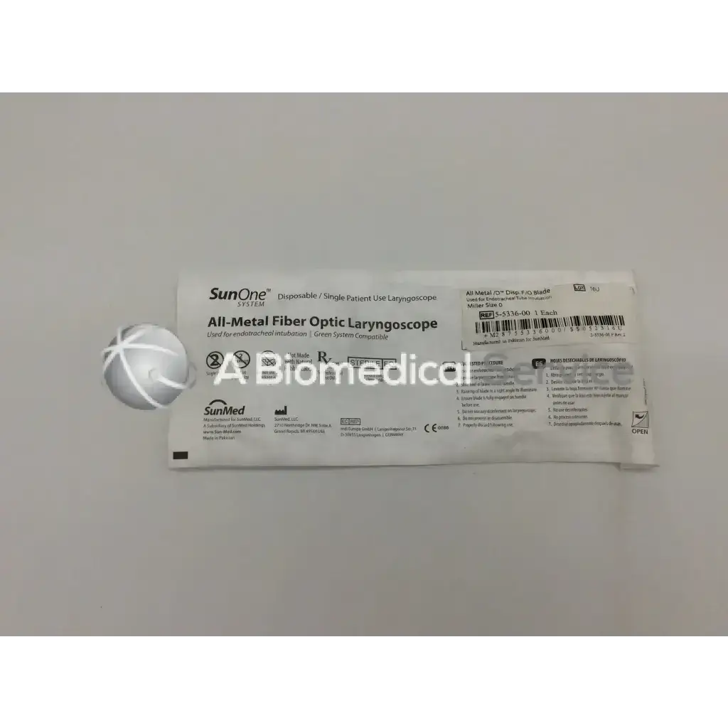 Load image into Gallery viewer, SunMed 5-5336-02 All Metal Fiber Optic Laryngoscope