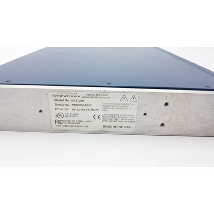 Blue and silver metal symmetricom truetime nts-200 network time server timing test device for accurate network time