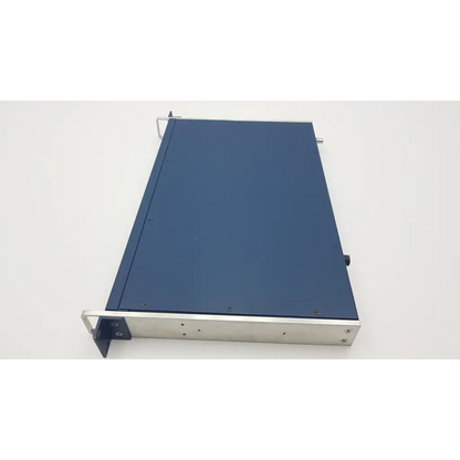 Blue and silver matte 19-inch rack-mountable symmetricom truetime nts-200 network time server device