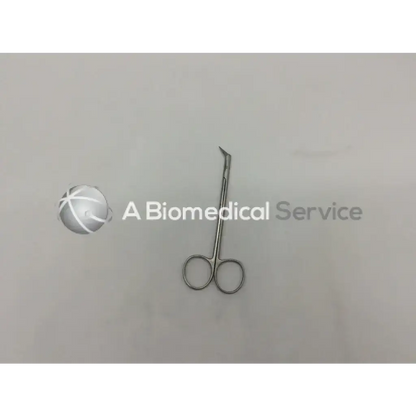 Stainless steel surgical potts smith scissors with curved angled tip and circular finger loops for precise cutting