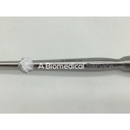 Silver stainless steel cushing vein retractor by symmetry surgical with symmetry 314 engraving and white logo on shaft