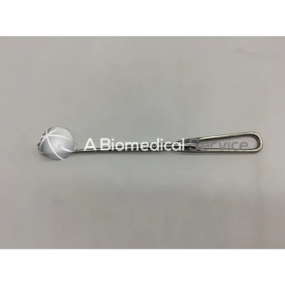 Silver symmetry surgical cushing vein retractor with rounded textured head and curved handle for vein surgery