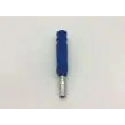 Blue plastic-handled driver handle with a metallic shaft for precise fastening in the Synthes 03.111.012 series