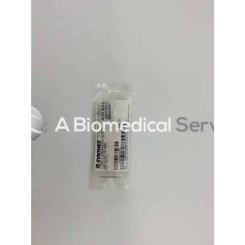Synthes 1.7MM TI Emergency Screw with Flutter Tip 3MM 400