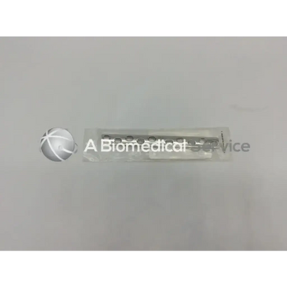 Silver metallic Synthes 226.10 4.5mm broad dcp plate with 10 holes in clear plastic sleeve