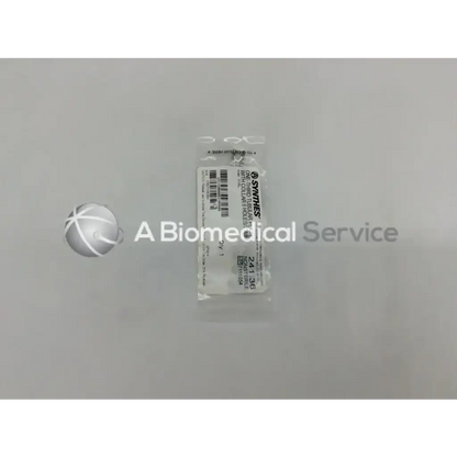 Synthes 241.36 one-third tubular plate with unilateral collar and holder in clear plastic packaging with white label