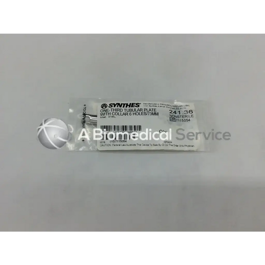 Synthes 241.36 One-Third Tubular Plate with Collar 6 Holes/