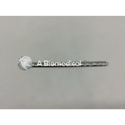 Silver metallic Synthes 241.421 third tubular plate with collar spherical end cap and 12 holes 141mm length