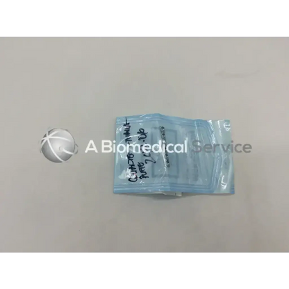 A light blue transparent plastic pouch containing synthes 242.06 quarter-tubular plate with collar 6 holes ad5-159