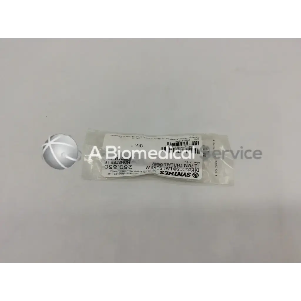 Synthes 280.850 Lag Screw 12.7mm Thread 85mm - Surgical Tool