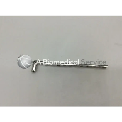 Silver-toned synthes 281.92 dcs plate12 holes medical instrument with spherical head and notched handle for precise use