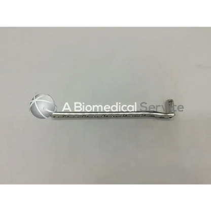 Silver surgical instrument with spherical cross-hatched head and textured shaft for synthes dcs plate12 holes use