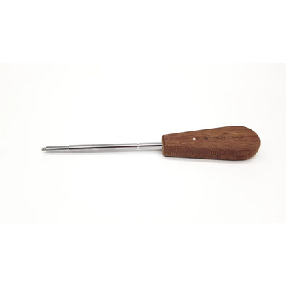 Wooden-handled Synthes 314.27 large hexagonal driver with a polished metallic shaft for precise surgical use