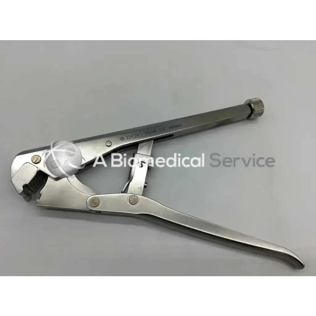 Stainless steel synthes 329.291 bending pliers with textured grip and engraved markings for 5mm clavicle plates
