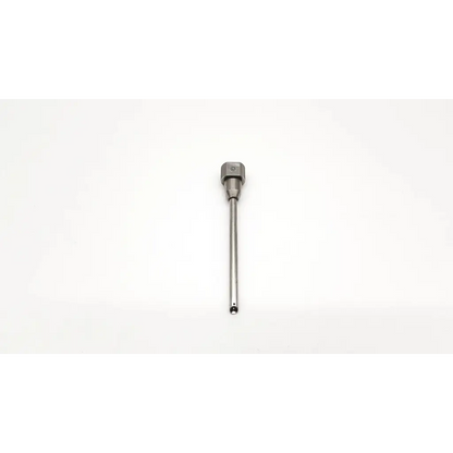 Synthes 338.490 swiss large qc drill attachment with silver metallic hexagonal head and slender shaft