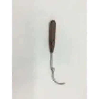 Dark brown wooden-handled passer extra strong dental instrument with a curved metal tip extra strong 70mm