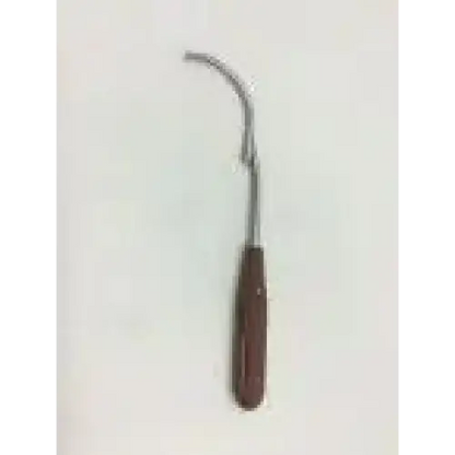 Synthes 391.13 passer extra strong 70mm curved metal tool with dark brown wooden handle for precise use