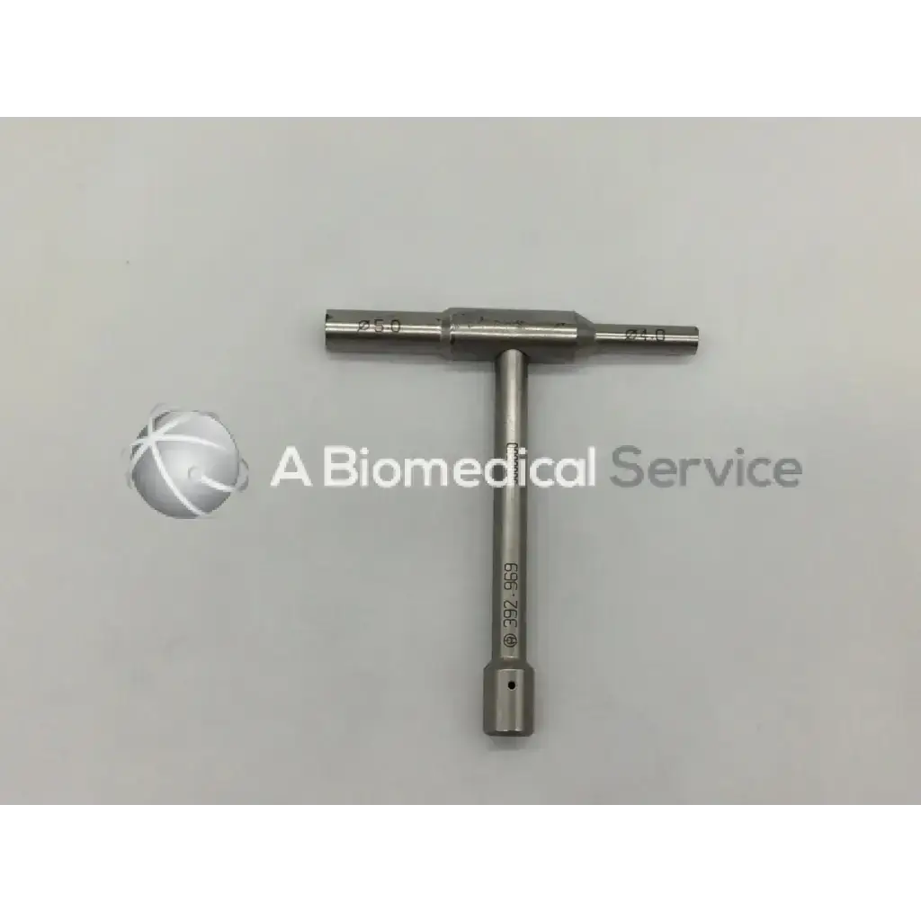 Silver synthes 392.969 combination wrench 4mm 5mm 8mm with engraved markings and cylindrical handle