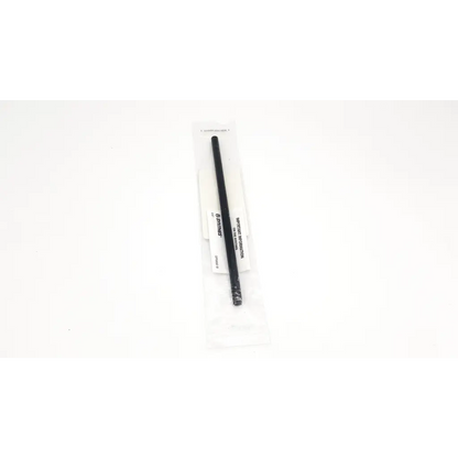 Black cylindrical synthes carbon fiber rod 200mm packaged in clear plastic with printed labeling