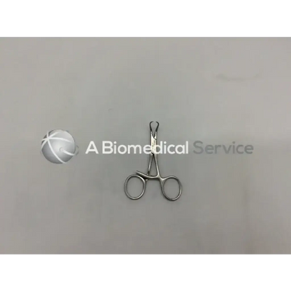 Sterling silver Synthes 398.95.96 reduction forceps with points ratchet 130mm and rounded handles with curved tip