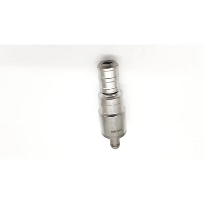 Silver metallic fuel filter adapter with threaded ends and engraved markings for dhs dcs attachment synthes 532.015