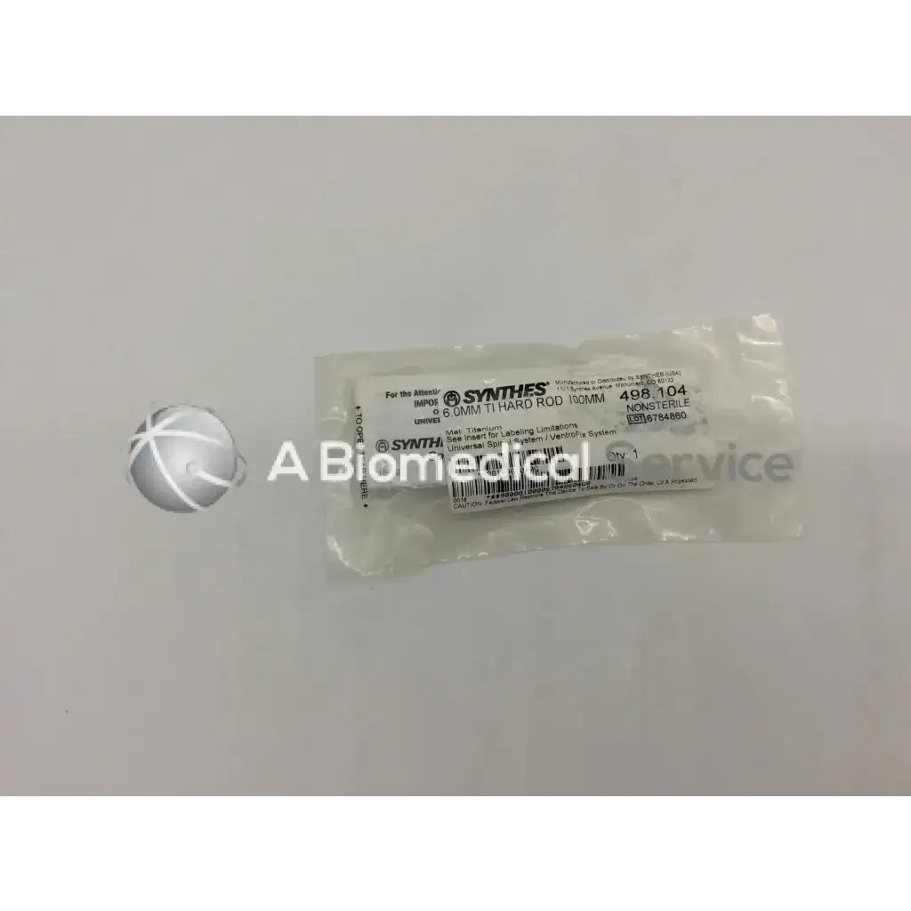 Load image into Gallery viewer, Synthes 6.0MM TI Hard Rod 100MM 498104 - Medical parts