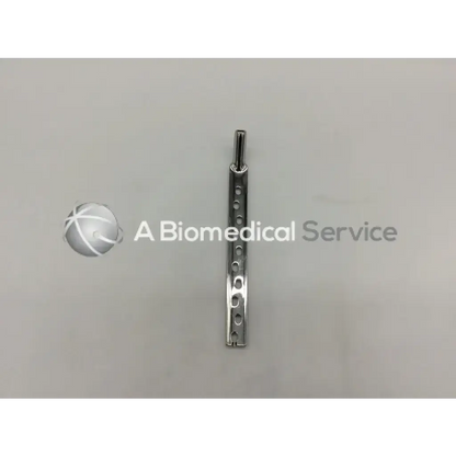 Silver metallic synthes dhs 281.10 135 degree plate-standard barrel with 10 evenly spaced holes