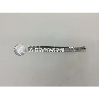 Silver metallic synthes dhs degree plate-standard barrel with textured segmented body and tapered end 135 degree plate-standard