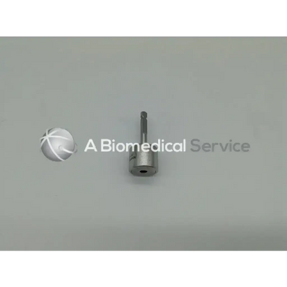 Silver metallic surgical drill bit with hexagonal drive and cylindrical body from synthes swiss colibri 532.031