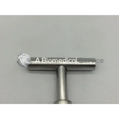 Silver t-shaped surgical instrument with polished finish and engraved cross end cap synthes swiss dhs 33808 t-handle