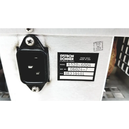 White systron donner microwave repeater test set back with black power inlet model 6520-6004 made in usa