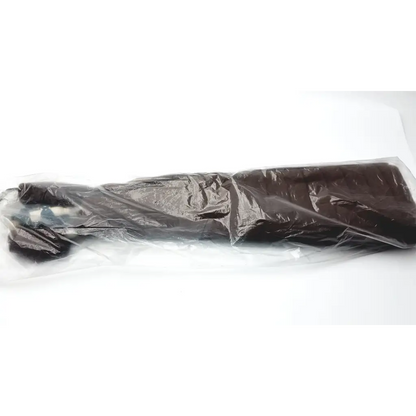 Dark brown tactile calf foot regular left 18312 wrapped in clear plastic packaging for foot regular use